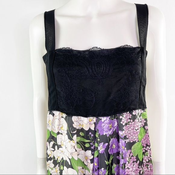 NEW Blugirl Folies Size 12 Sleeveless Black Lace Floral Trapeze Sun Dress - Picture 2 of 14